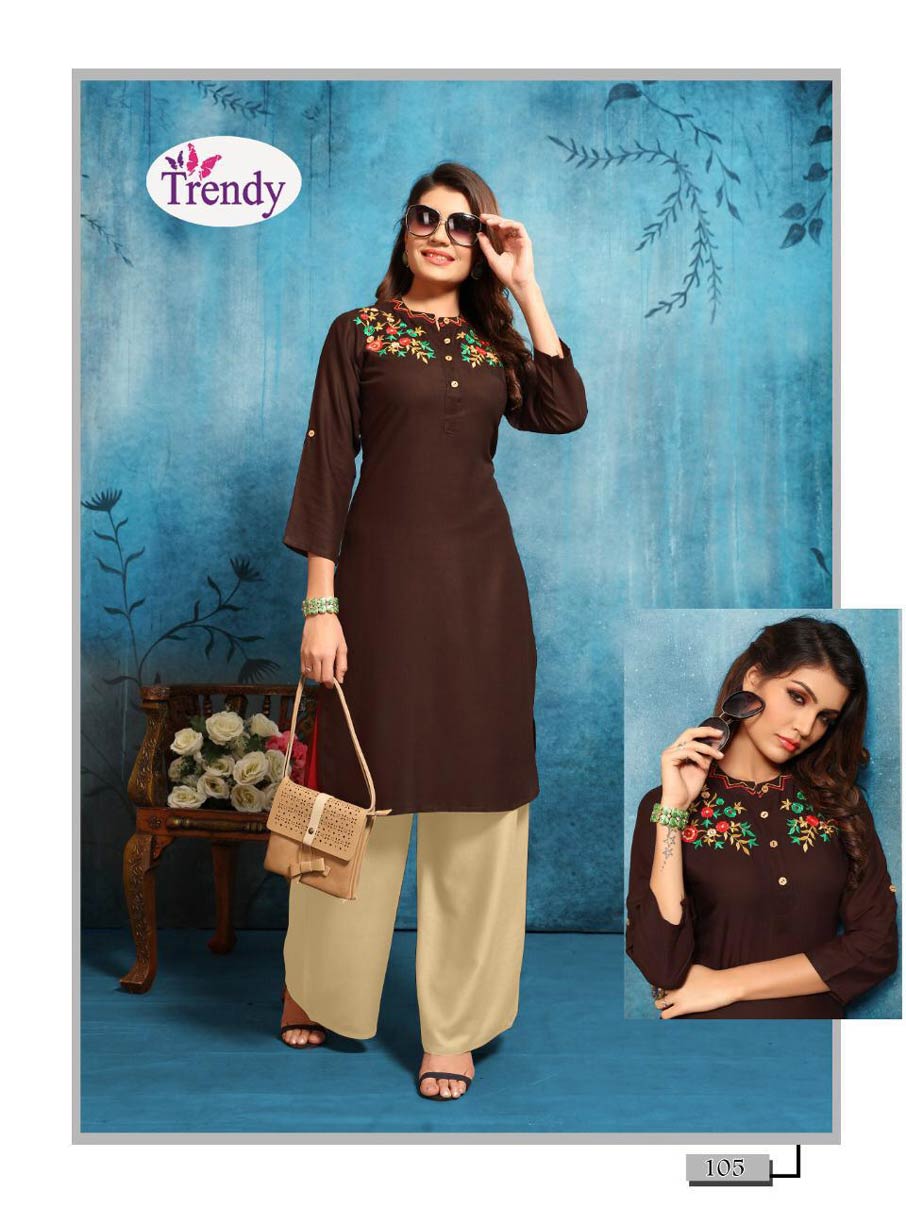 Queen Vol-1 Trendy Design Rayon Palazzo Slit Kurti Queen Vol-1 Trendy Design Rayon Palazzo Slit Kurti